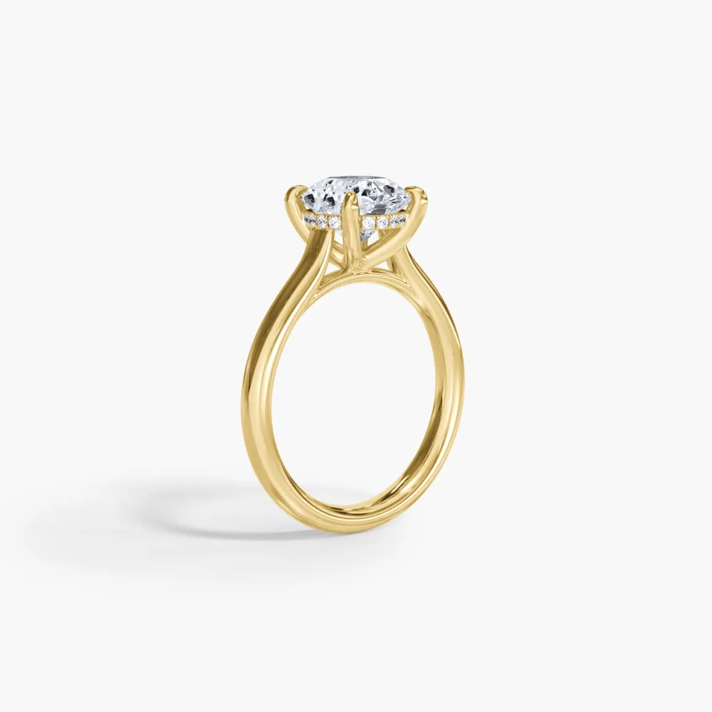 The Hidden Halo Plain Band Cathedral Lab Diamond Engagement Ring sold by Promise By Effy product image thumbnail 5