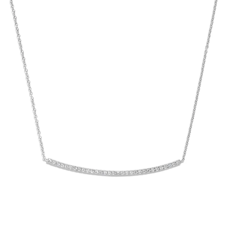 Pixel Bar Necklace in White Gold with Diamonds sold by Promise By Effy