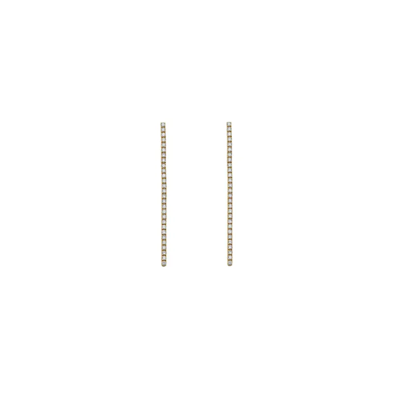 Pixel Line Drop Earring in Yellow Gold with Diamonds sold by Promise By Effy
