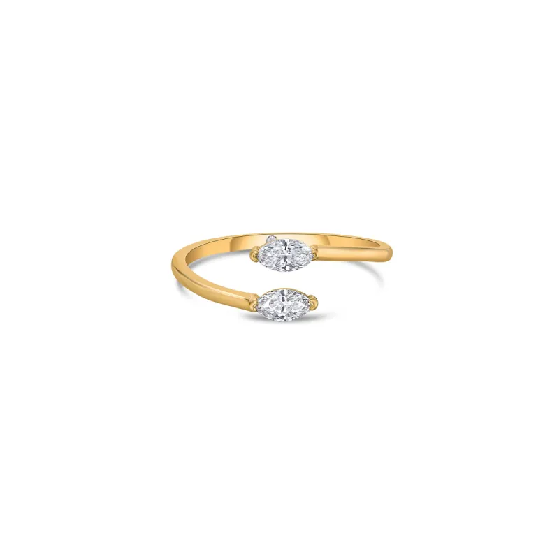 Duo Bypass Ring with Marquise Lab Diamonds sold by Promise By Effy