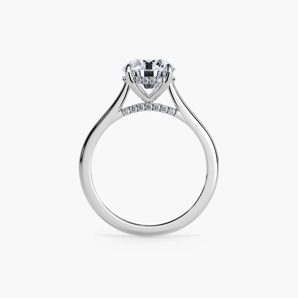 The Hidden Halo Plain Band Cathedral Lab Diamond Engagement Ring sold by Promise By Effy product image thumbnail 3