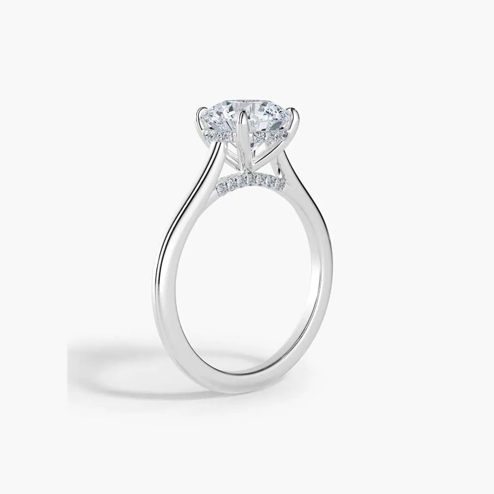 The Hidden Halo Plain Band Cathedral Lab Diamond Engagement Ring sold by Promise By Effy product image thumbnail 2