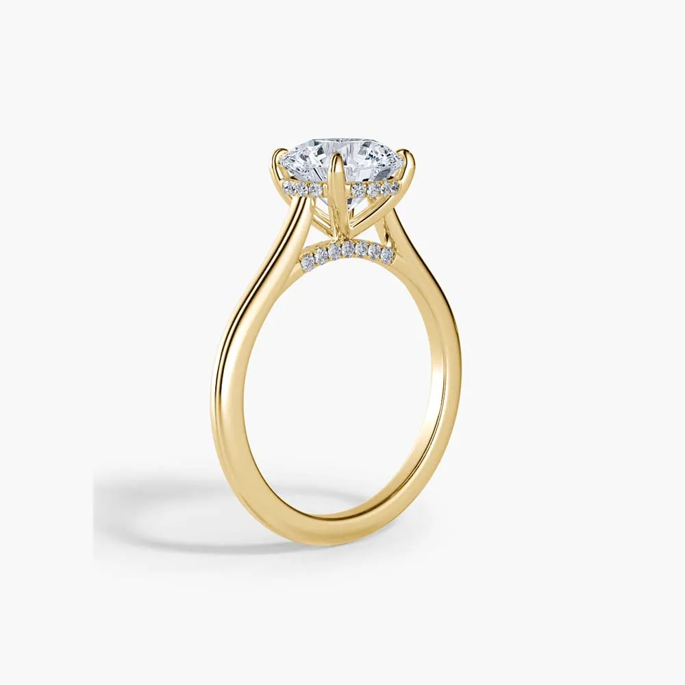 The Hidden Halo Plain Band Cathedral Lab Diamond Engagement Ring sold by Promise By Effy product image thumbnail 5