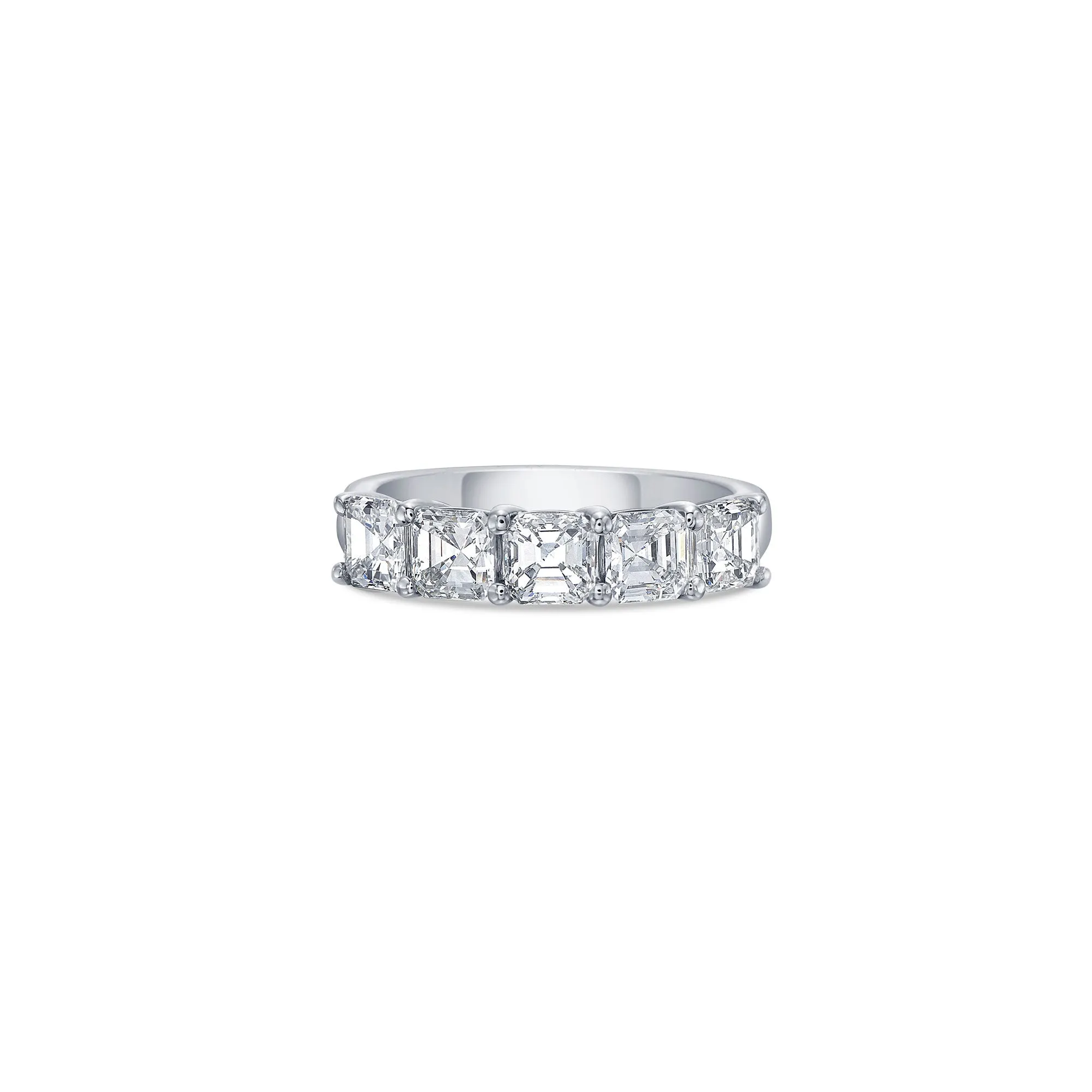 Five Stone Wide Band with Asscher Cut Lab Diamonds sold by Promise By Effy