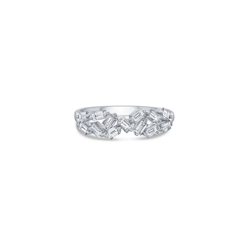 Cracked Ice Ring with Baguette Lab Diamonds sold by Promise By Effy