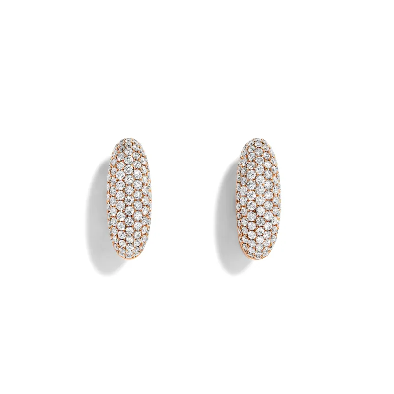 Pixel Huggy Hoop Earring in Rose Gold with Diamonds sold by Promise By Effy