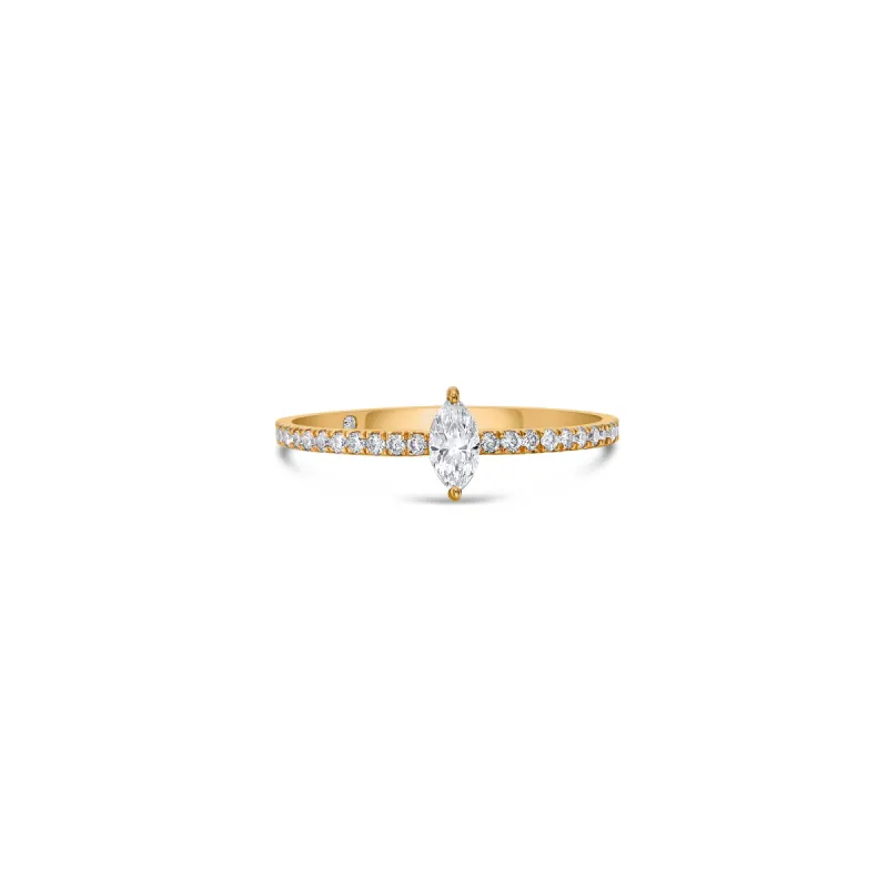 Line Pavé Stacking Ring with Marquise and Round Lab Diamonds sold by Promise By Effy