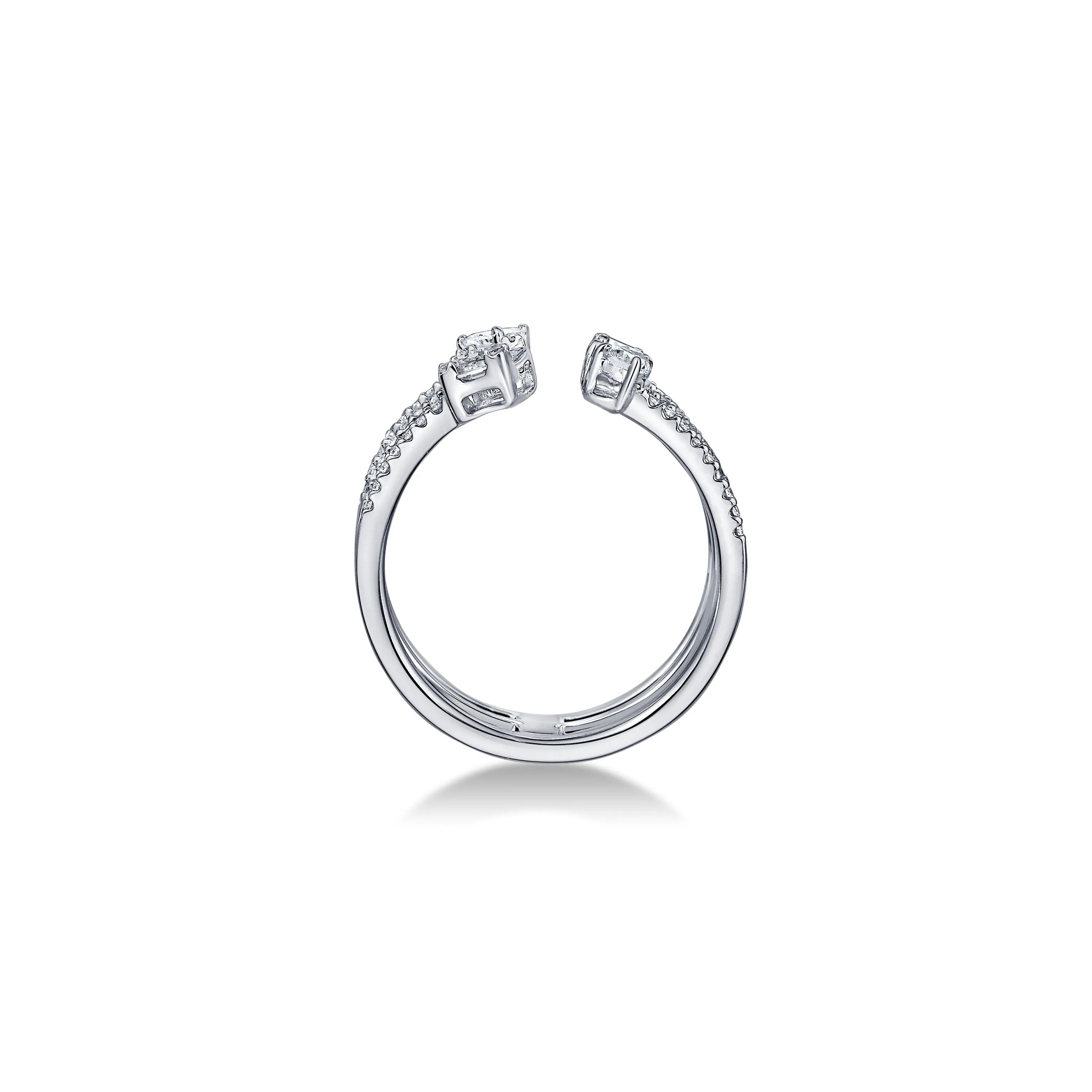 Mixed Shape Open Ring in White Gold with Diamonds sold by Promise By Effy product image thumbnail 5