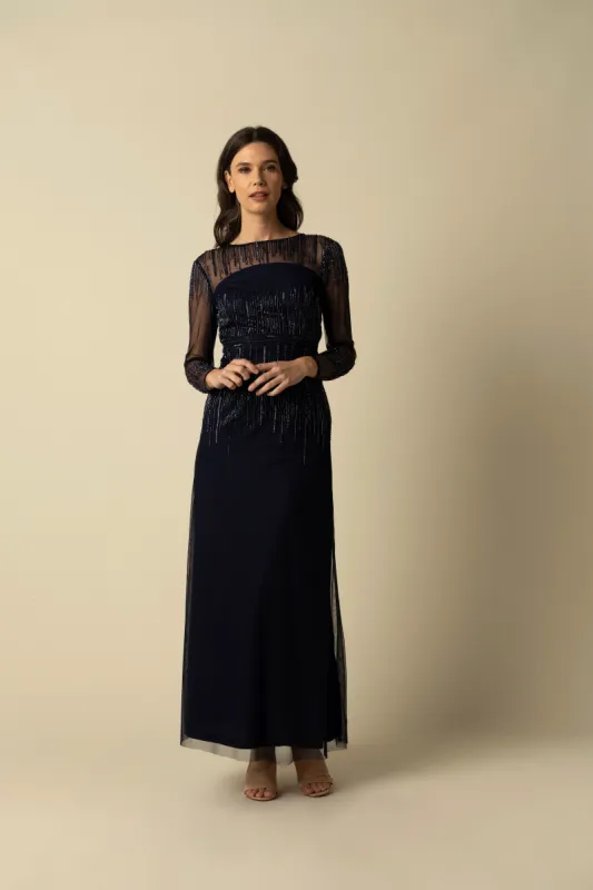 Navy Laurel Gown made by Raishma