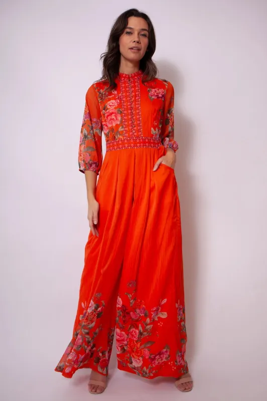 Harper Orange Jumpsuit sold by Raishma