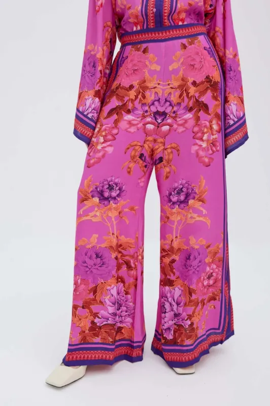 Alisa Pink Viscose Trousers sold by Raishma