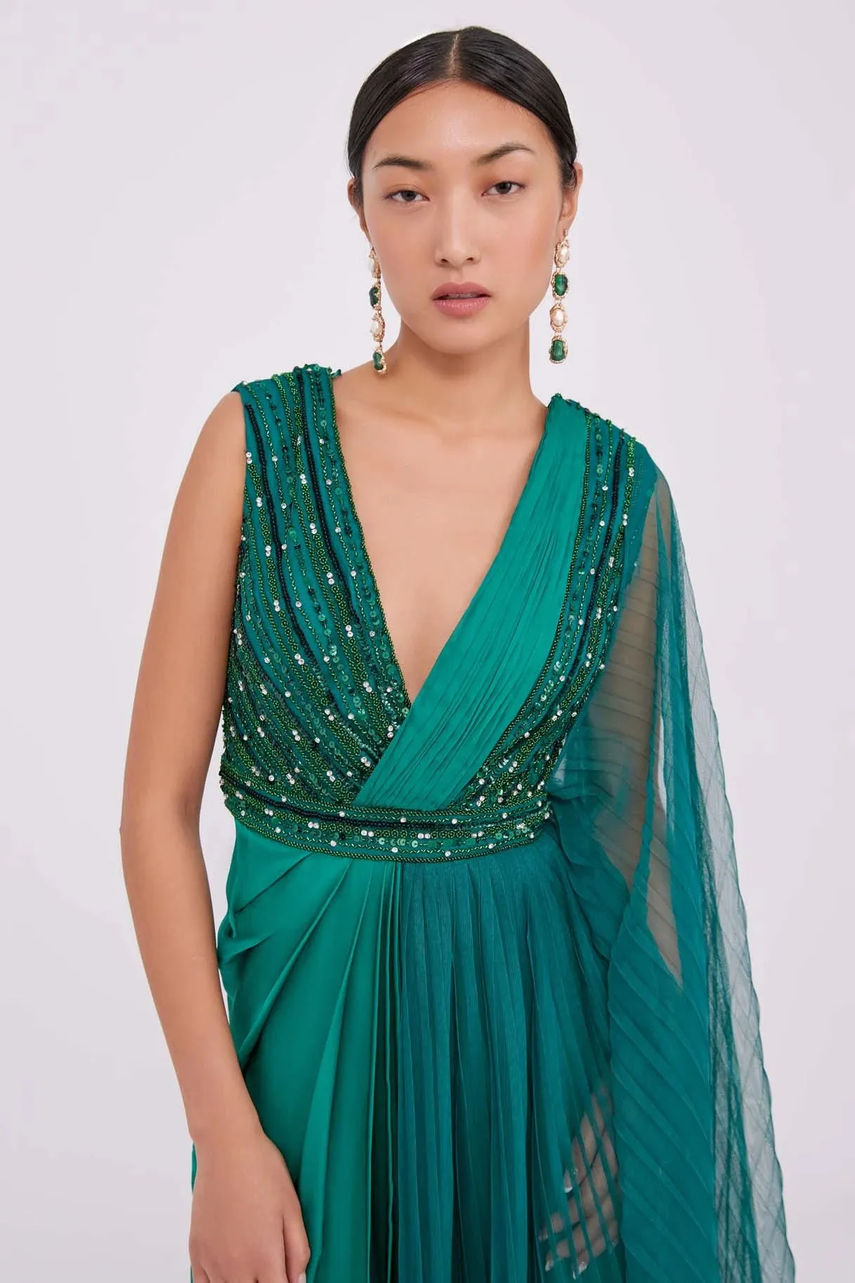 Anaya Green Gown sold by Raishma product image thumbnail 2