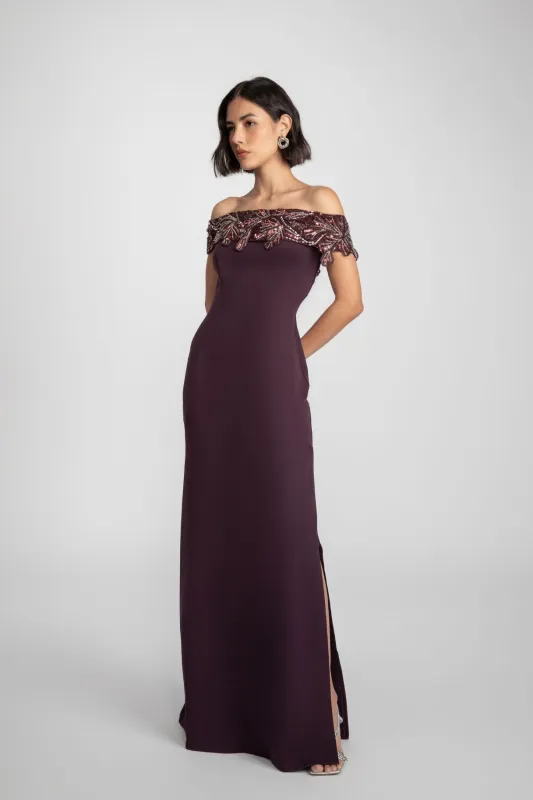 Corrine Burgundy Gown sold by Raishma