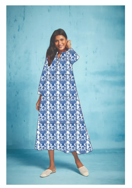 RIO MAXI DRESS FANNY BLUE sold by Ro's Garden