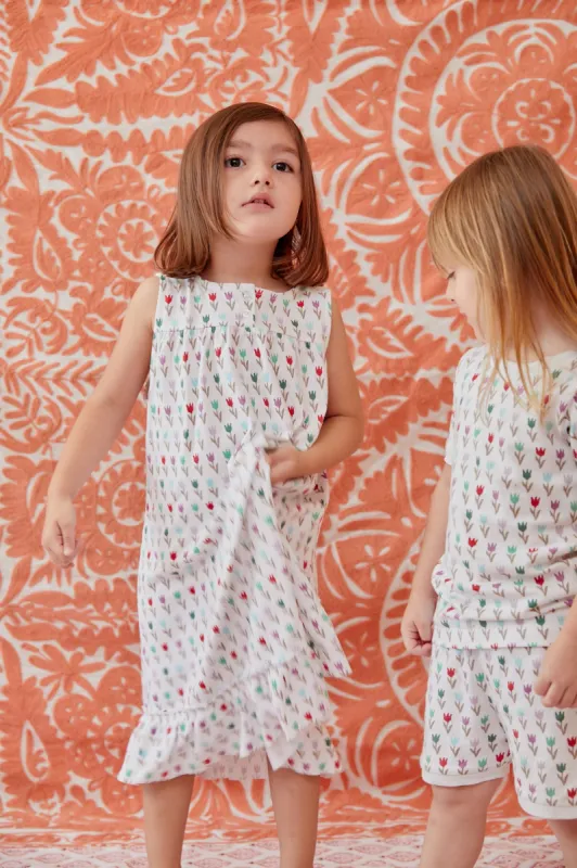 LOUISE GIRL'S LOUNGE DRESS TULIPS MULTI sold by Ro's Garden