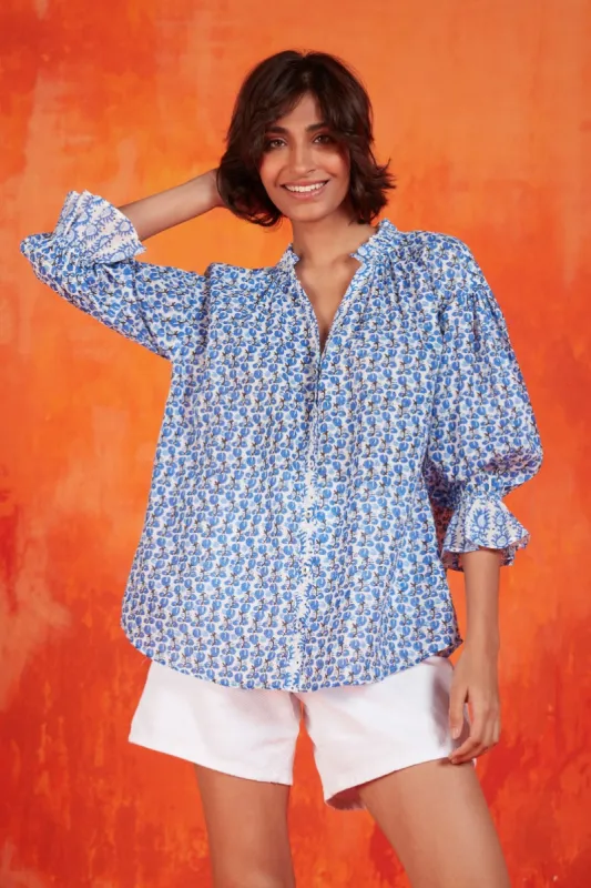 RACHEL SHIRT LAVINIA BLUE sold by Ro's Garden