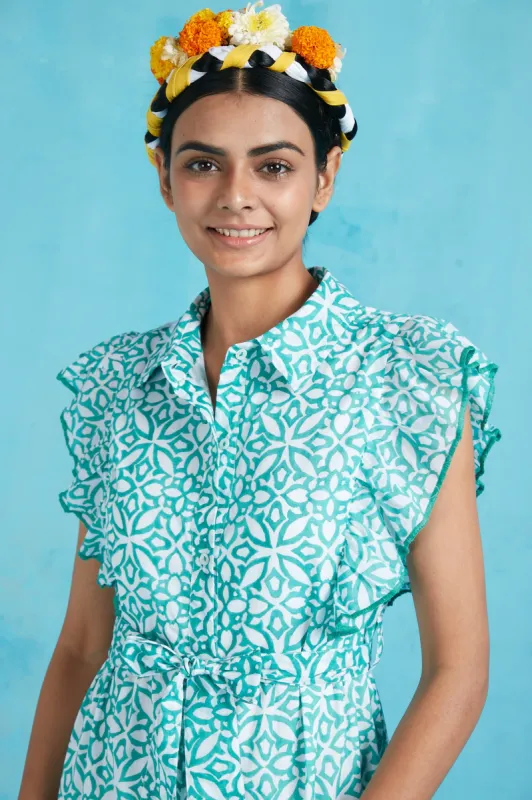 ERNESTINE MAXI DRESS CORDOBA GREEN sold by Ro's Garden