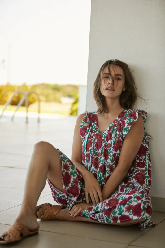PARKER SHORT DRESS DIJON PINK made by Ro's Garden