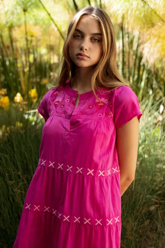 ISABEL SHORT DRESS SOLID PINK sold by Ro's Garden