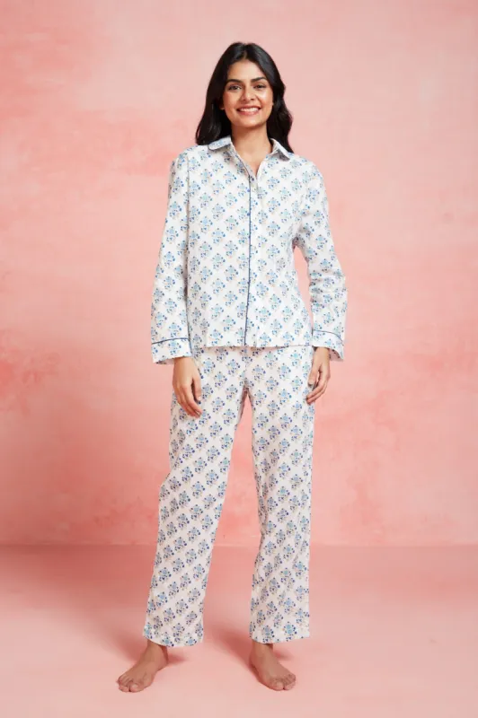 VIOLA PAJAMA SET CAITLIN BLUE sold by Ro's Garden