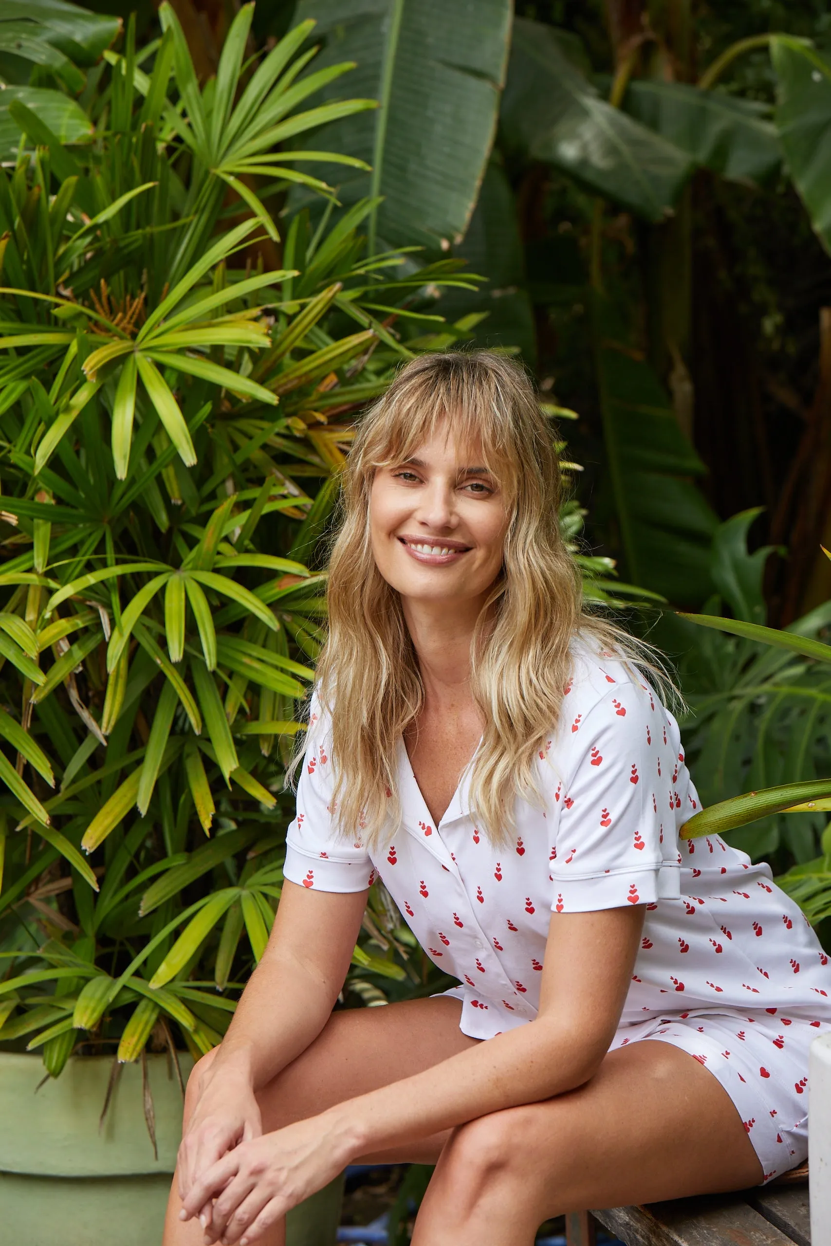 CORA WOMENS SHORT PAJAMA SET PETIT COEUR RUBY sold by Ro's Garden product image thumbnail 2