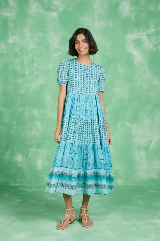 DAPHNE MIDI DRESS KOKORO LIGHT BLUE sold by Ro's Garden