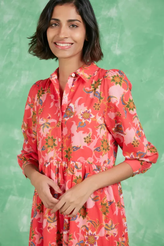 ROMY SHORT DRESS BOMBAY RED sold by Ro's Garden