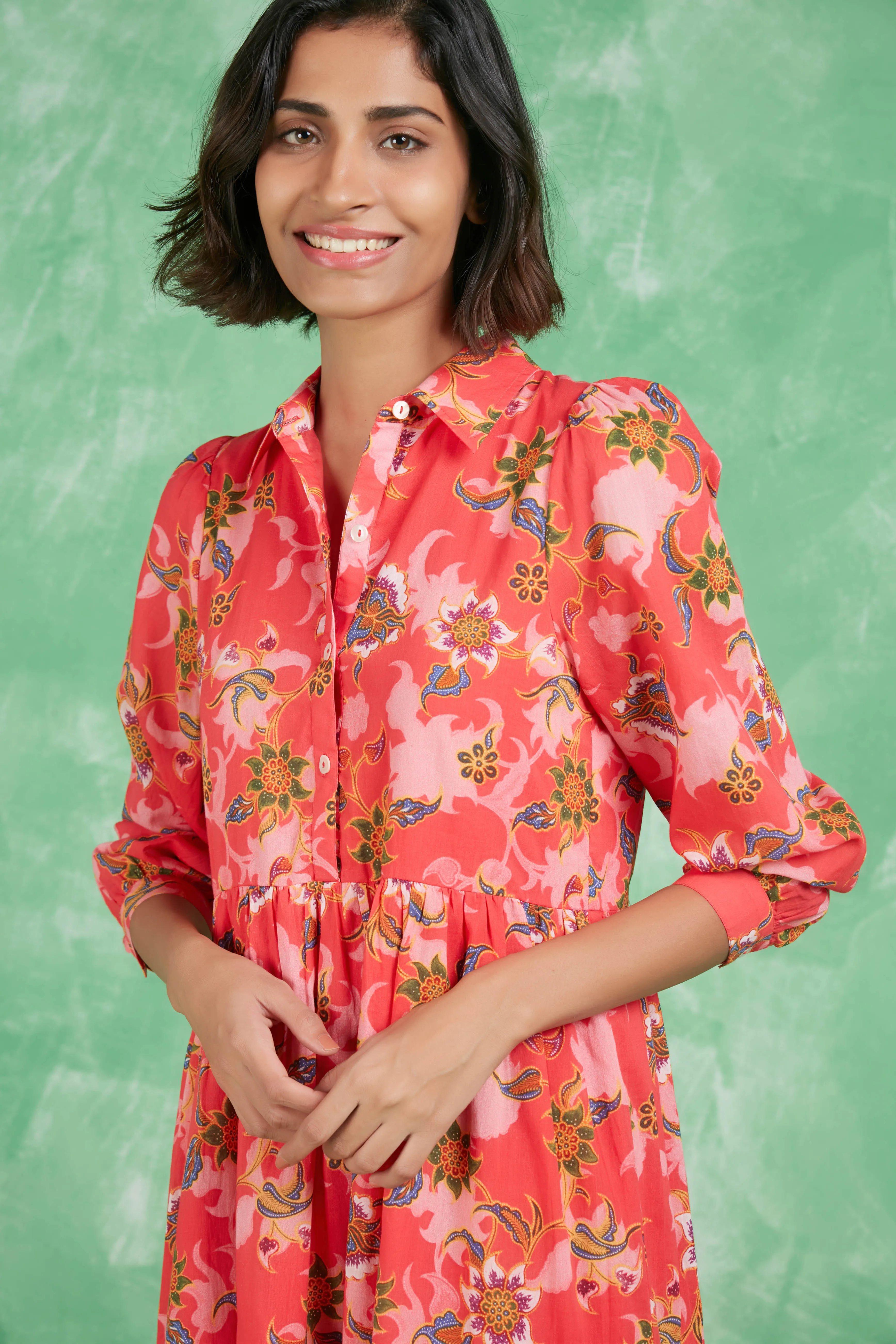 ROMY SHORT DRESS BOMBAY RED sold by Ro's Garden