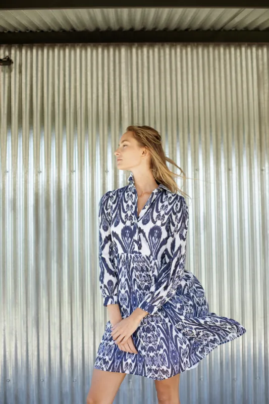 ROMY SHORT DRESS KYOTO BLUE sold by Ro's Garden