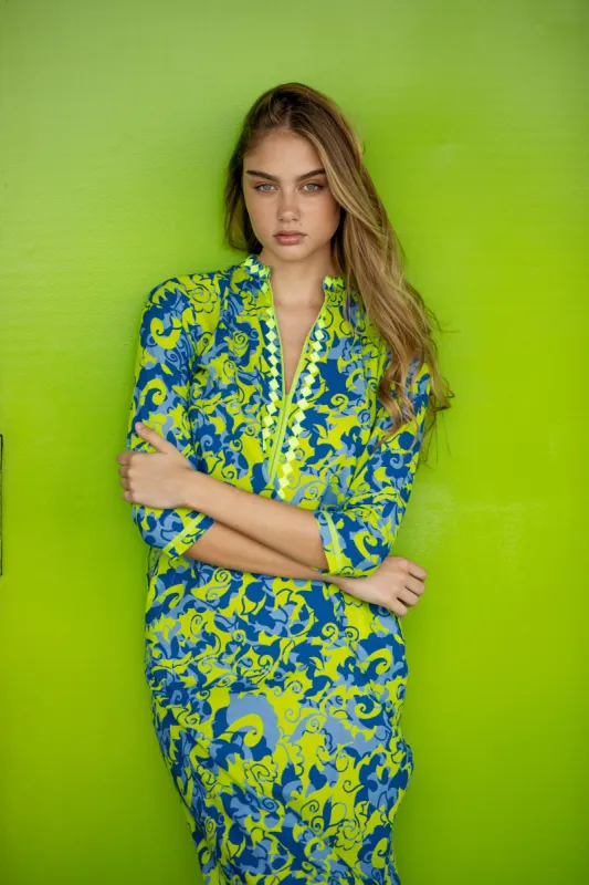 CLORINDA LONG KURTA KASAIMA GREEN sold by Ro's Garden