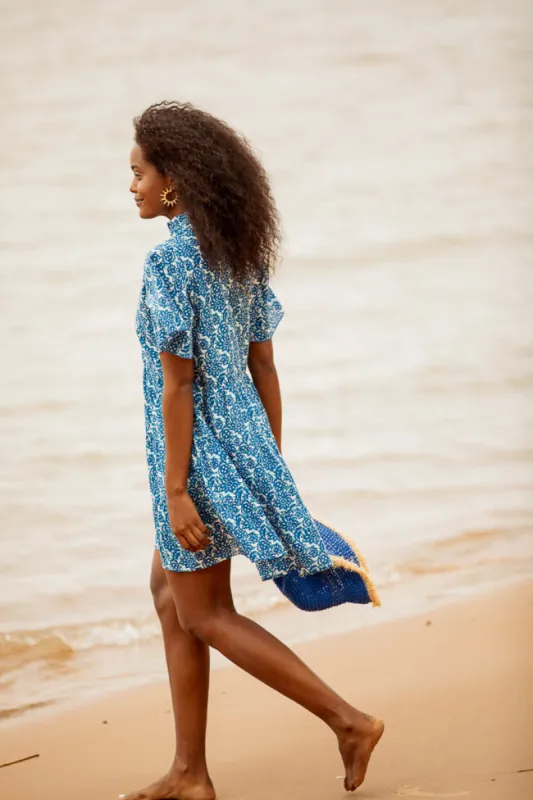 VIBEKA SHORT DRESS PANAJI BLUE sold by Ro's Garden