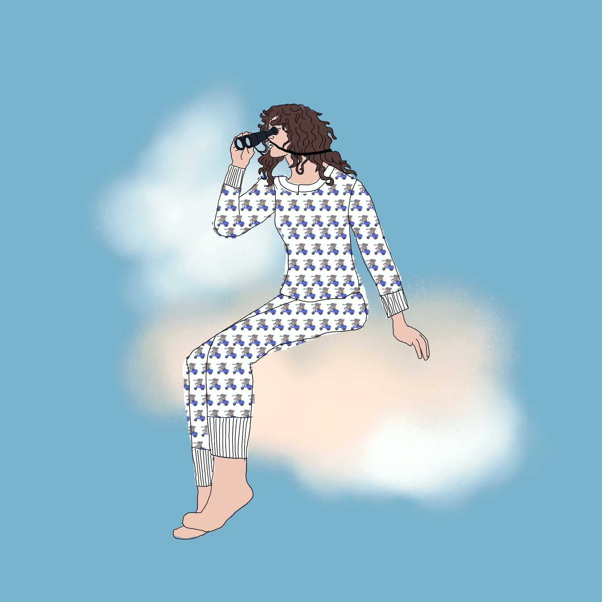 PIPPA WOMEN'S PAJAMA SET BEEP BEEP BLUE sold by Ro's Garden product image thumbnail 2