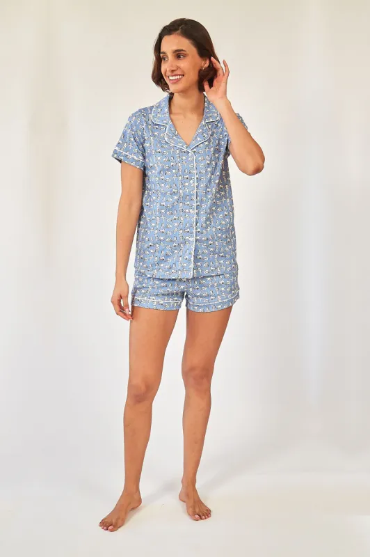 CORA WOMEN'S SHORT PAJAMA SET YOGA ELEPHANTS GREY sold by Ro's Garden