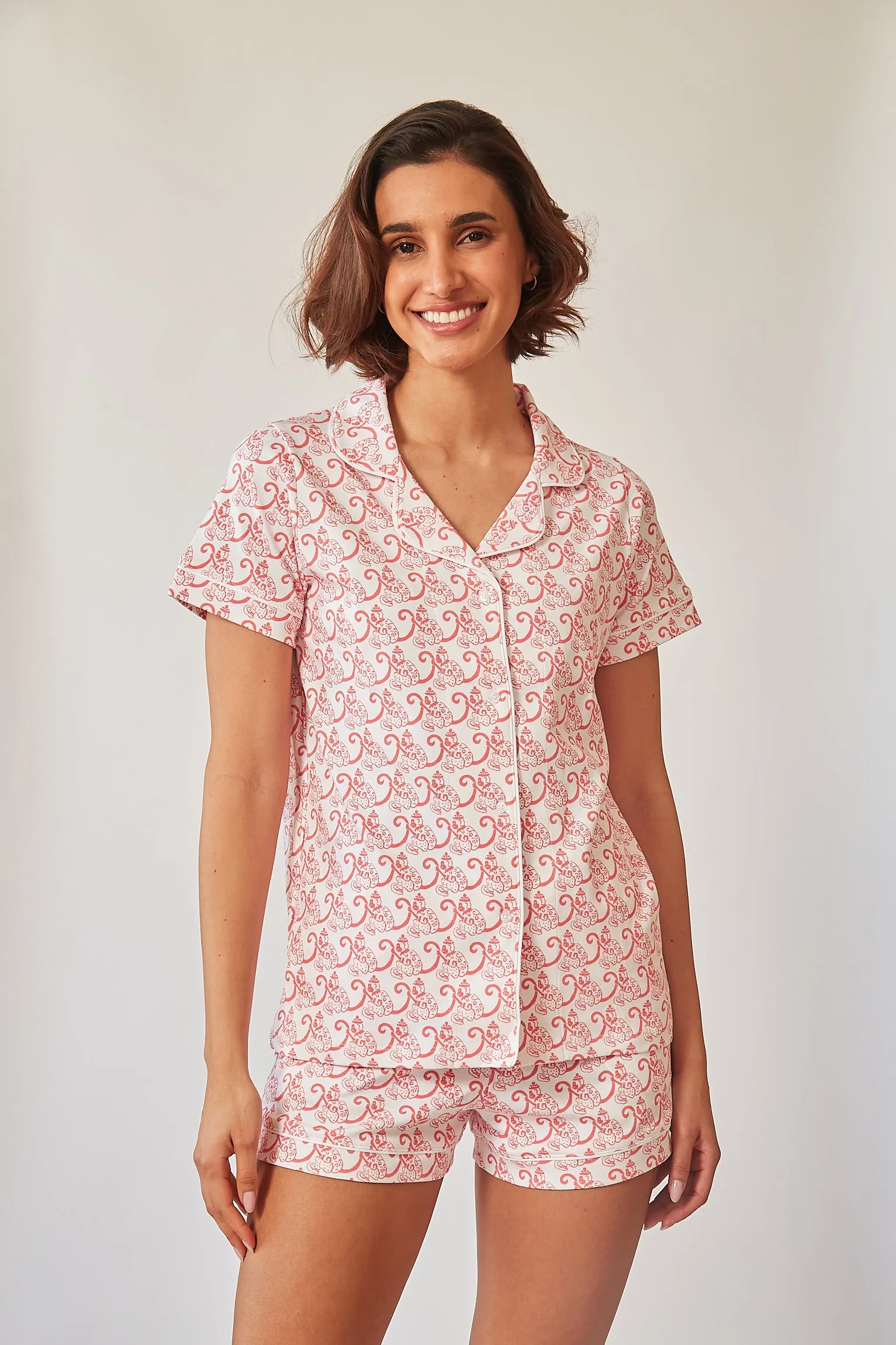 CORA WOMEN'S SHORT PAJAMA SET MARCEL RED sold by Ro's Garden