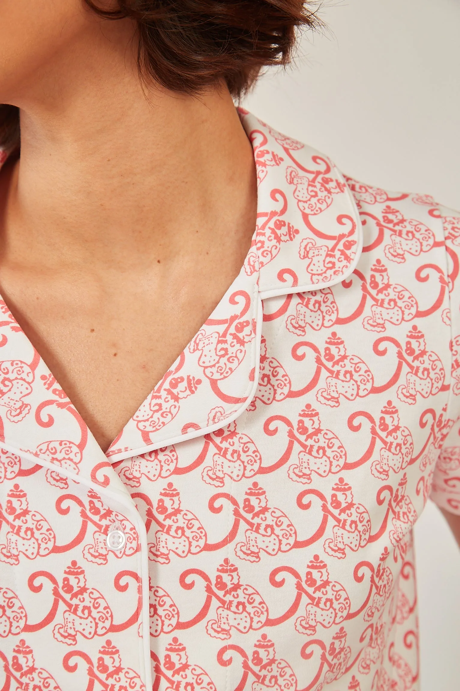 CORA WOMEN'S SHORT PAJAMA SET MARCEL RED sold by Ro's Garden product image thumbnail 2