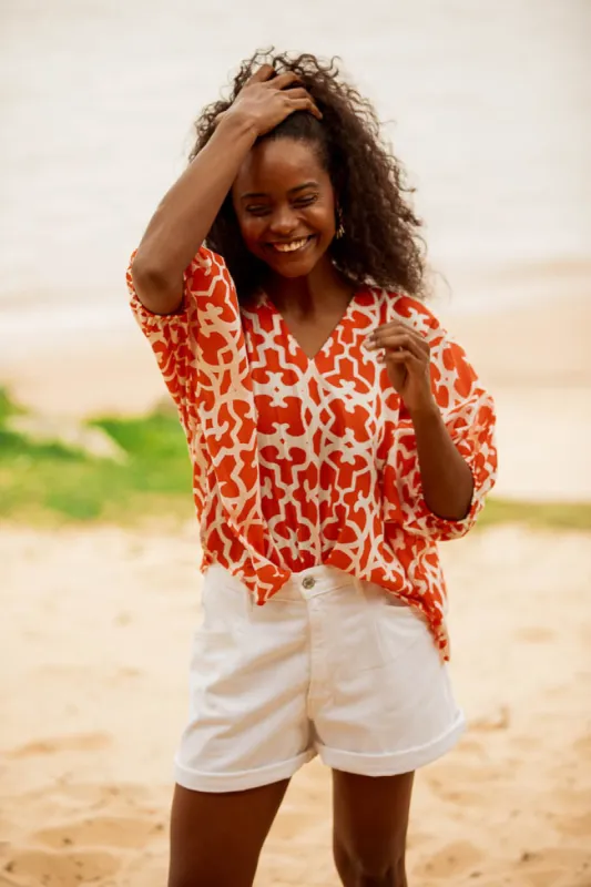 NANCY TOP CHIA RED sold by Ro's Garden