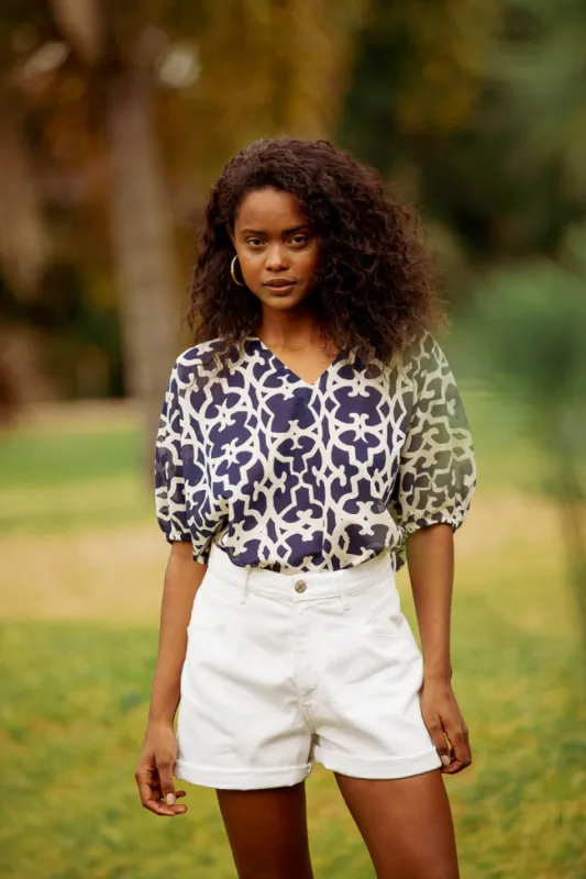 NANCY TOP CHIA NAVY sold by Ro's Garden