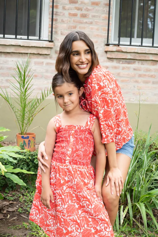 POLLY GIRLS DRESS HIBISCUS RED sold by Ro's Garden