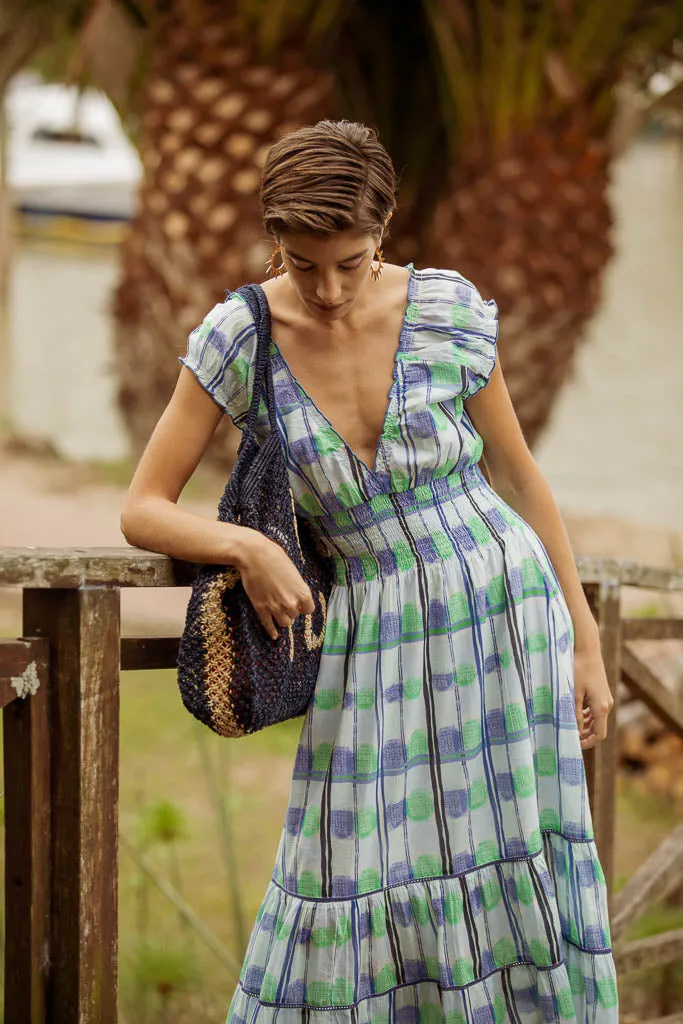 HILDA MIDI DRESS MAPUSA BLUE sold by Ro's Garden