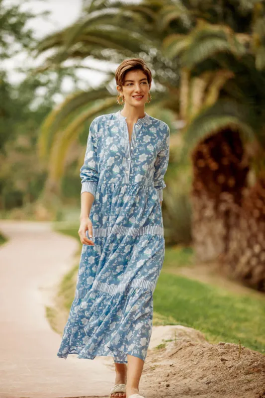 DIWALI MAXI DRESS CONDOLINA LIGHT BLUE sold by Ro's Garden