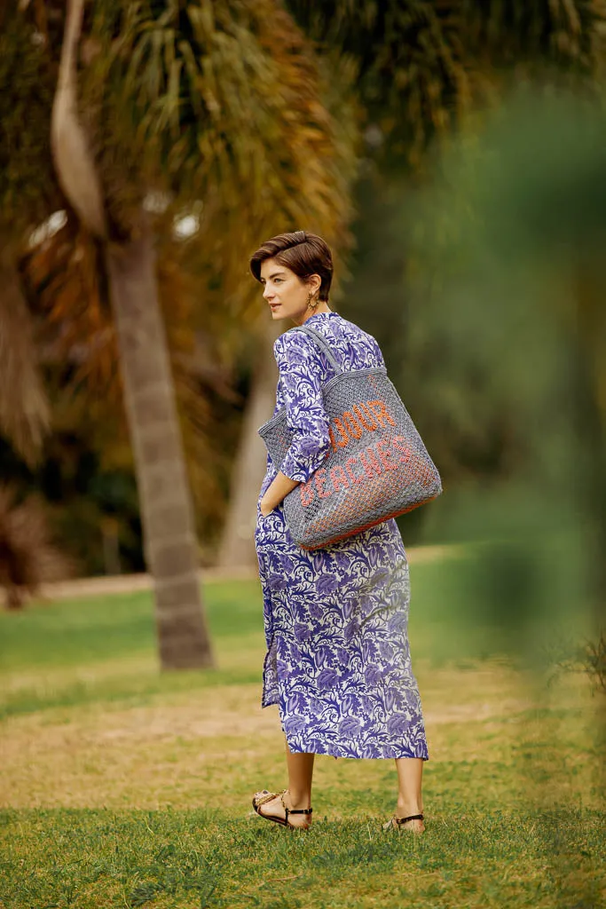 ASHA LONG KURTA HIBISCUS BLUE sold by Ro's Garden product image thumbnail 3