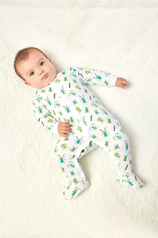 CASEY INFANT PAJAMA SUIT BUGSY GREEN made by Ro's Garden