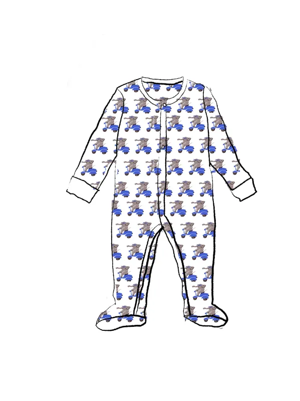CASEY INFANT PAJAMA SUIT BEEP BEEP BLUE sold by Ro's Garden