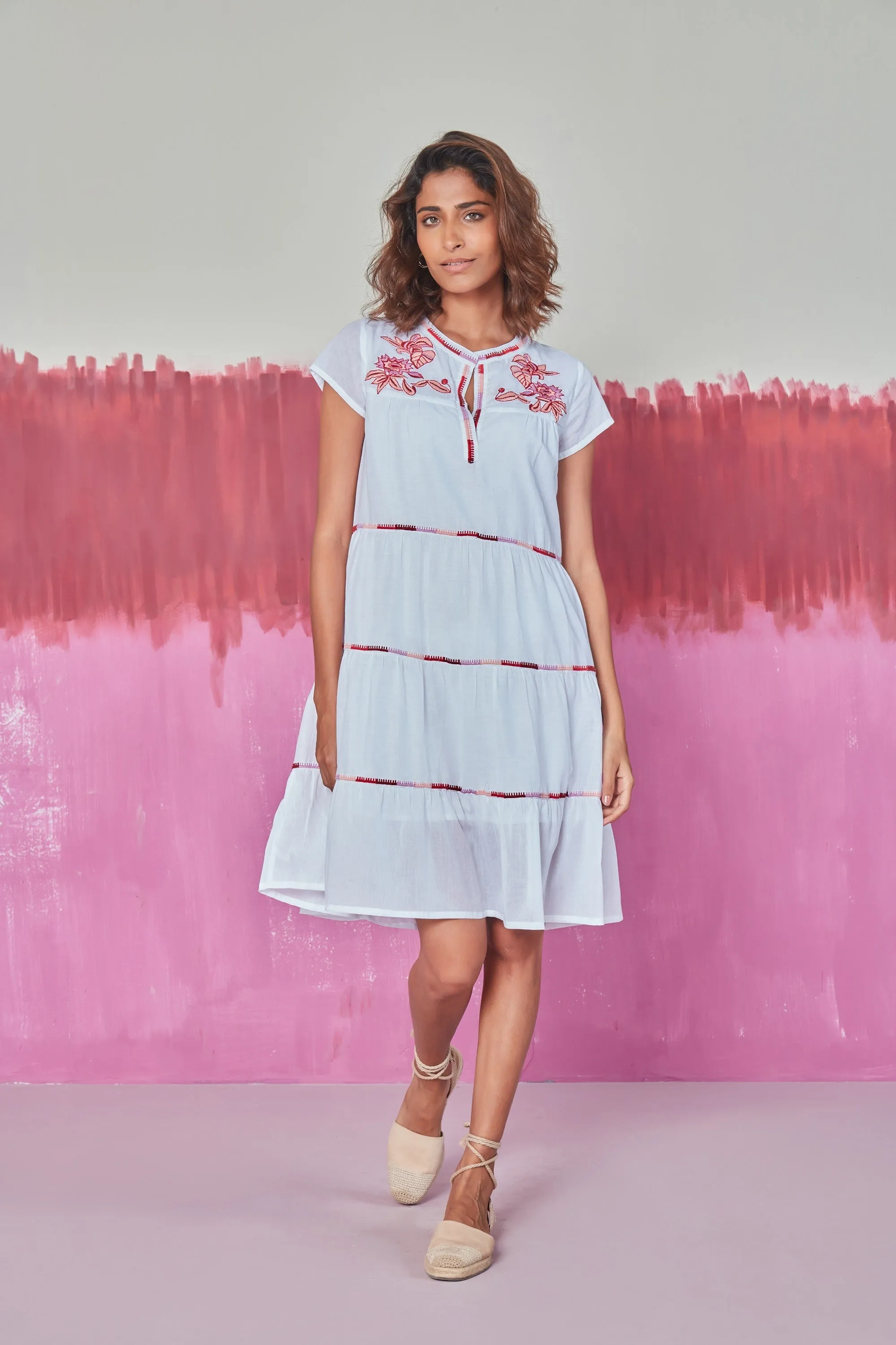 ISABEL SHORT DRESS SOLID OFF WHITE sold by Ro's Garden product image thumbnail 5