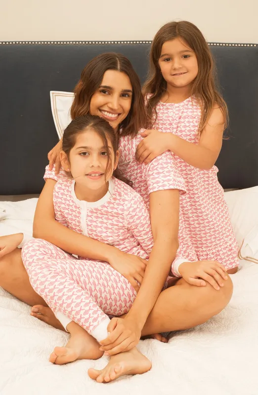 CORA WOMEN'S SHORT PAJAMA SET FISH PINK sold by Ro's Garden