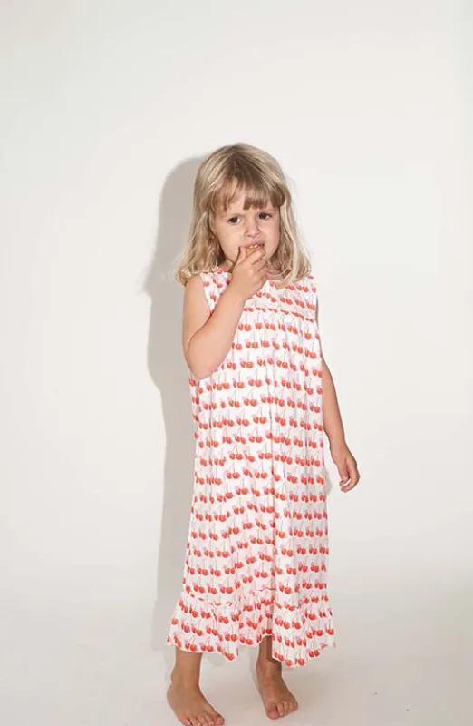LOUISE GIRL'S LOUNGE DRESS CHERRIES PINK sold by Ro's Garden