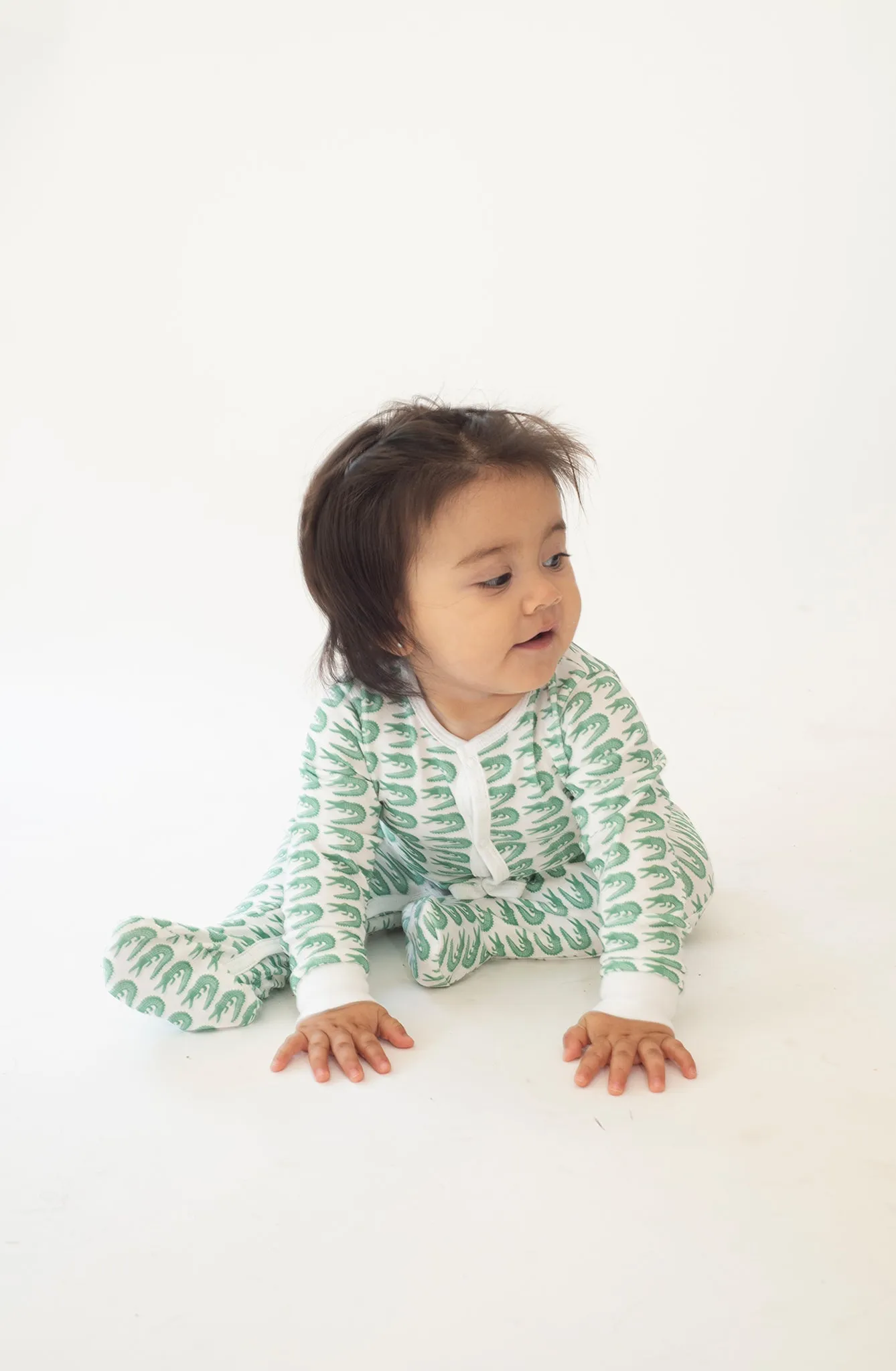CASEY INFANT PAJAMA SUIT CROCCO GREEN sold by Ro's Garden