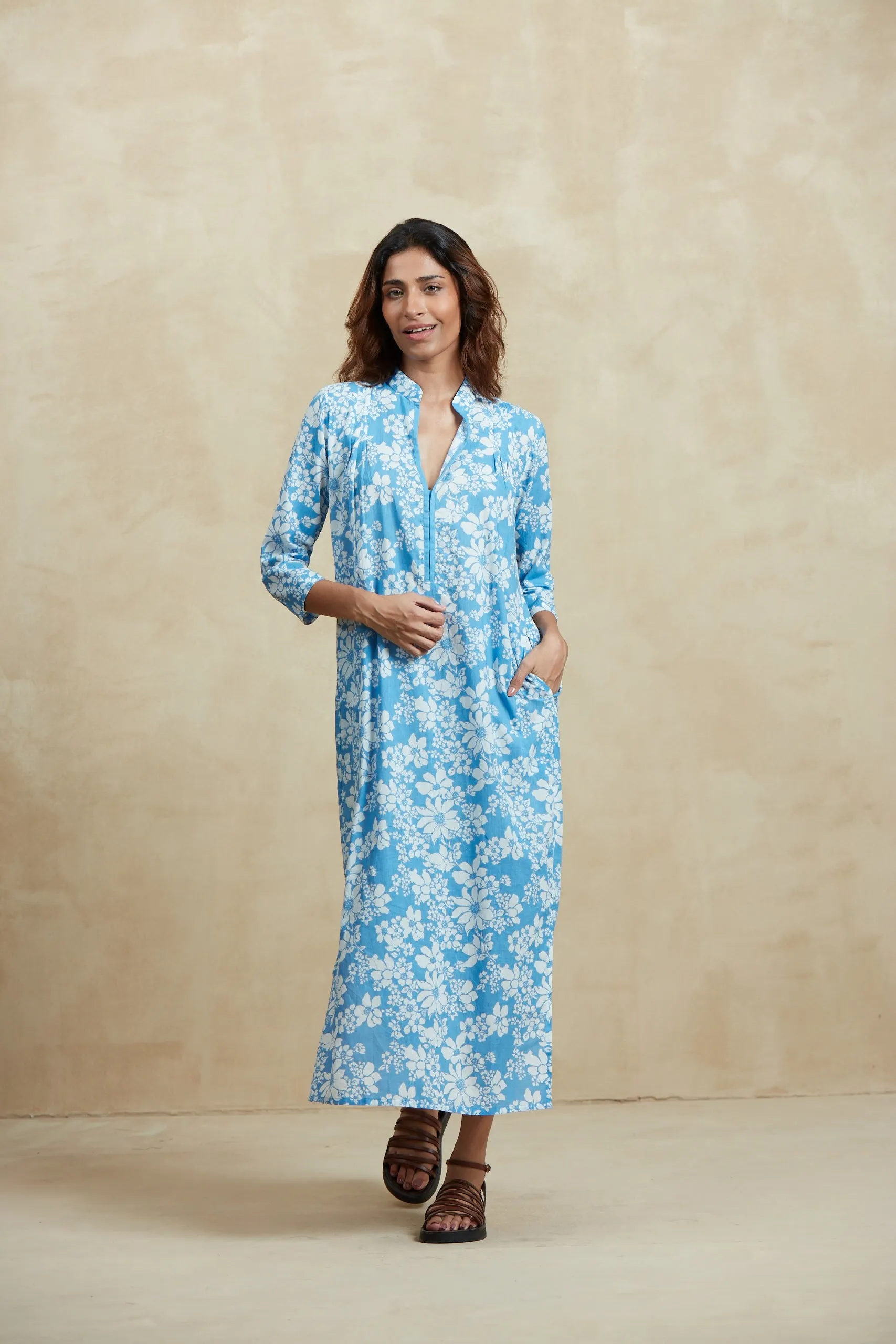 ASHA LONG KURTA CATANIA LIGHT BLUE sold by Ro's Garden product image thumbnail 4