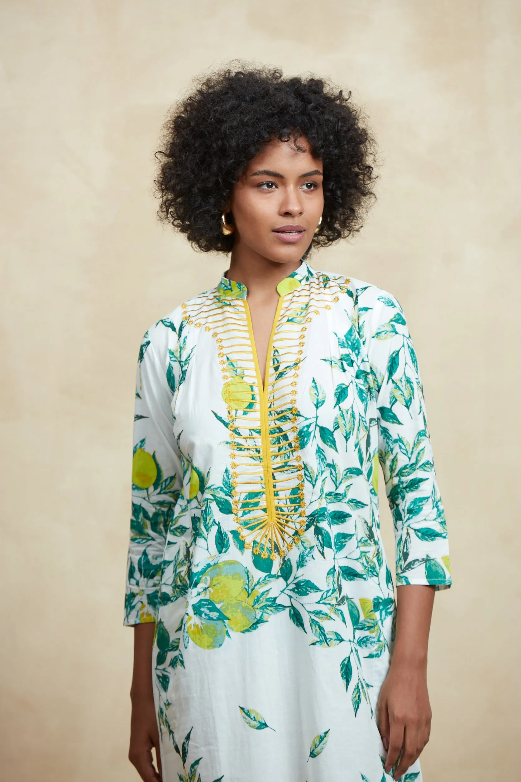 CLORINDA LONG KURTA BYRON YELLOW sold by Ro's Garden