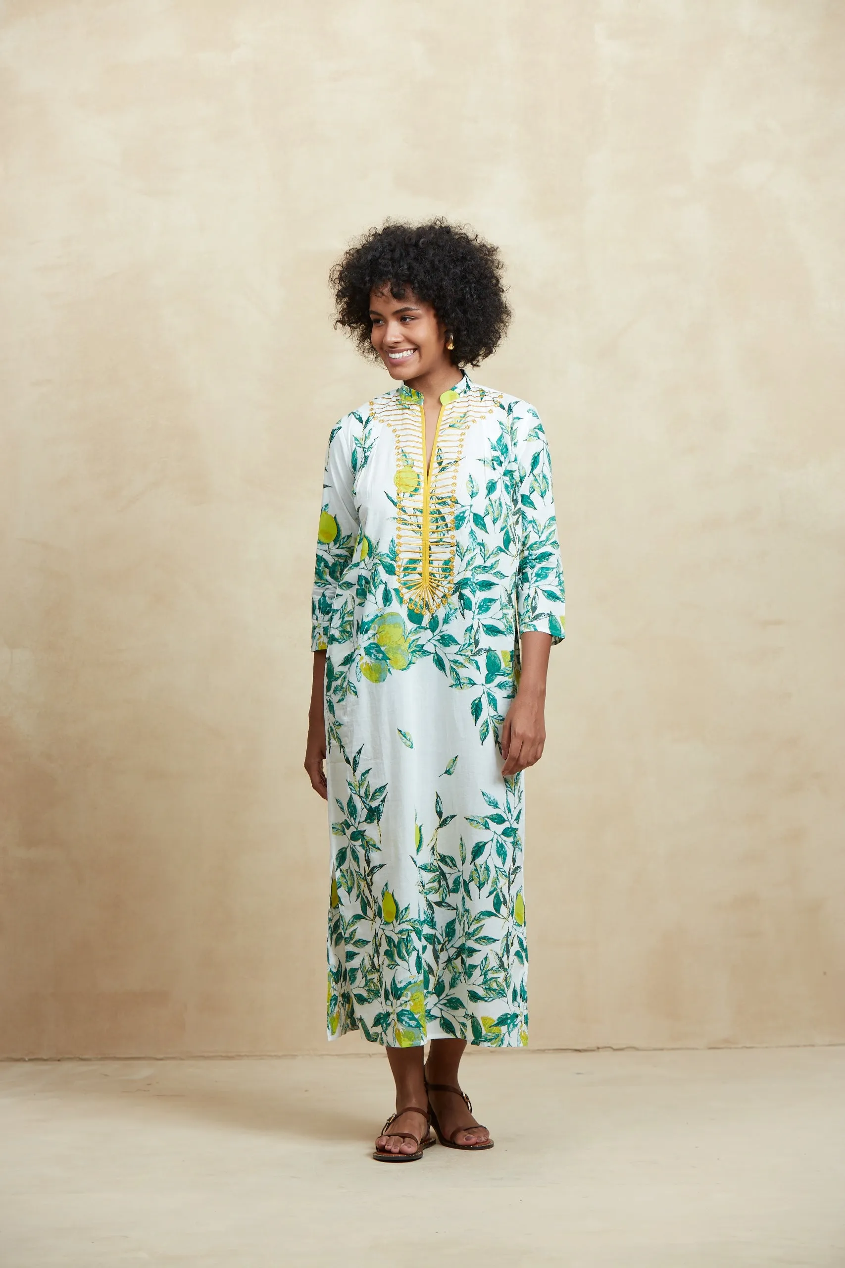 CLORINDA LONG KURTA BYRON YELLOW sold by Ro's Garden product image thumbnail 3